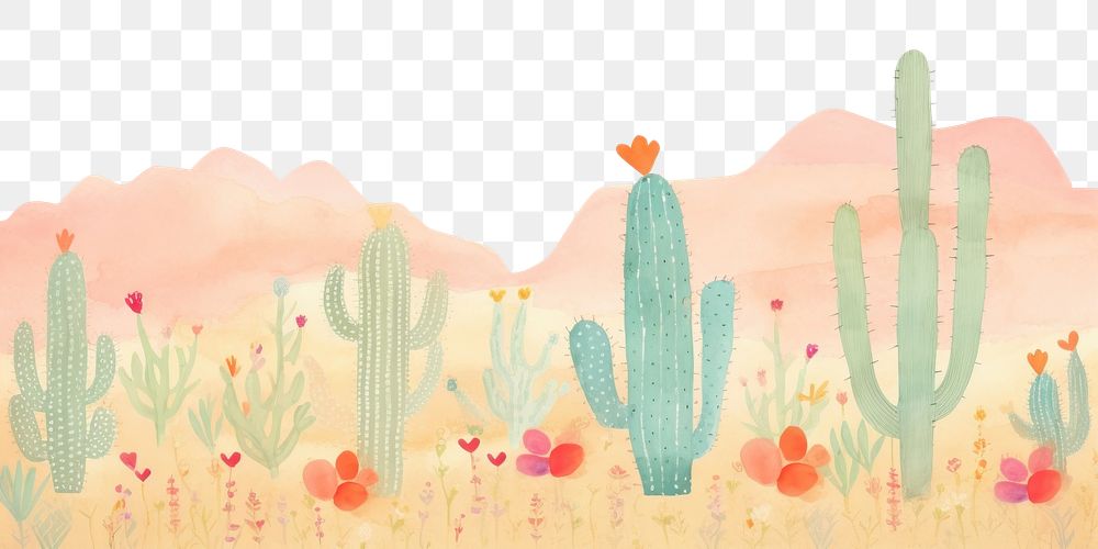 PNG Cactus with desert backgrounds outdoors plant. AI generated Image by rawpixel.