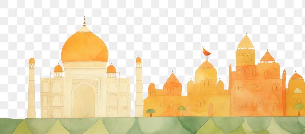 PNG India architecture building painting. AI generated Image by rawpixel.