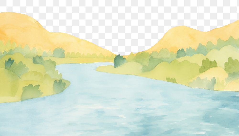 PNG River landscape outdoors painting. AI generated Image by rawpixel.