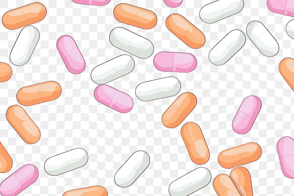 PNG  Pills and capsules line antioxidant backgrounds. AI generated Image by rawpixel.