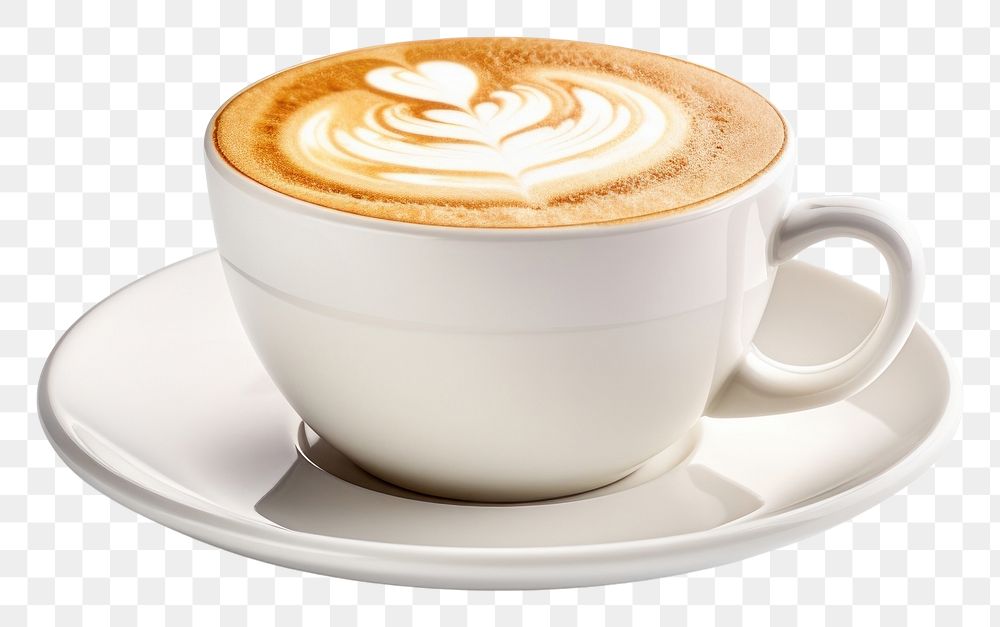 PNG Latte coffee saucer drink. AI generated Image by rawpixel.