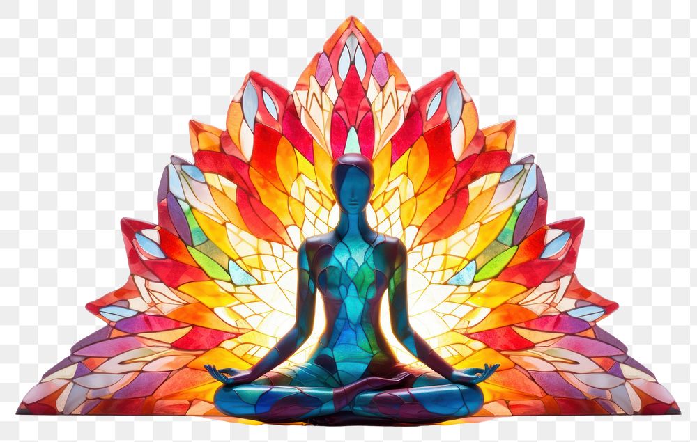 PNG Yoga meditation art spirituality white background. AI generated Image by rawpixel.