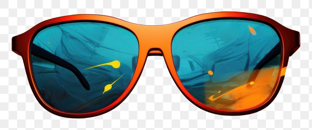 PNG  Sunglasses abstract painting cartoon. AI generated Image by rawpixel.
