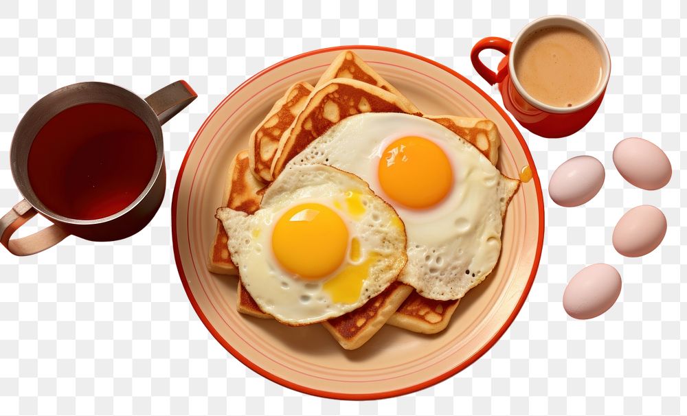 PNG  American breakfast plate food egg. AI generated Image by rawpixel.