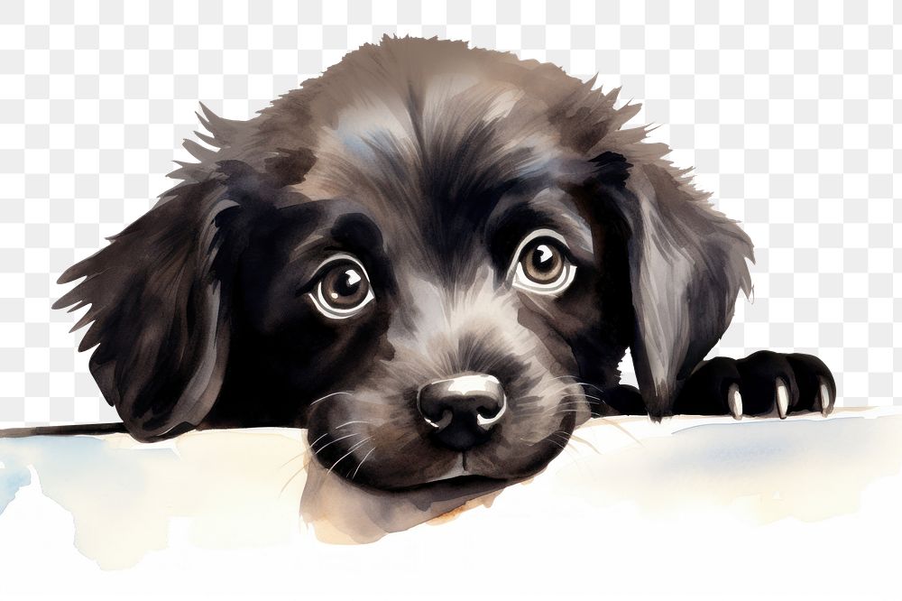 PNG Puppy look cheerful mammal animal black. AI generated Image by rawpixel.
