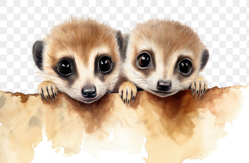 PNG Two meerkats wildlife animal mammal. AI generated Image by rawpixel.