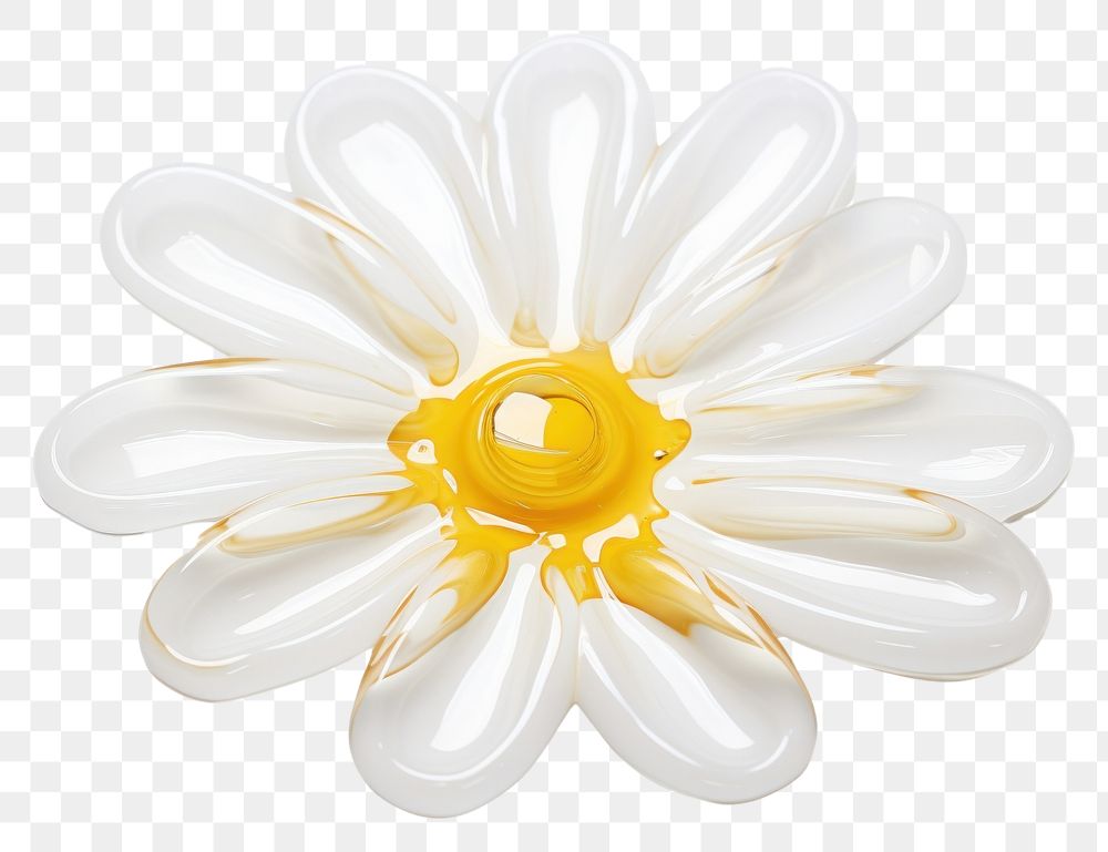 PNG Daisy in liquid jewelry flower white. AI generated Image by rawpixel.