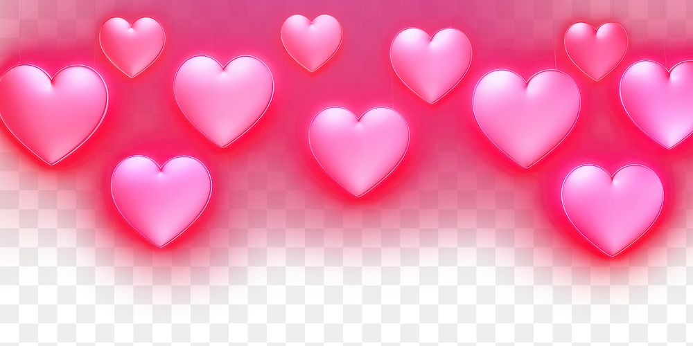 PNG Hearts neon light effects backgrounds illuminated celebration. AI generated Image by rawpixel.
