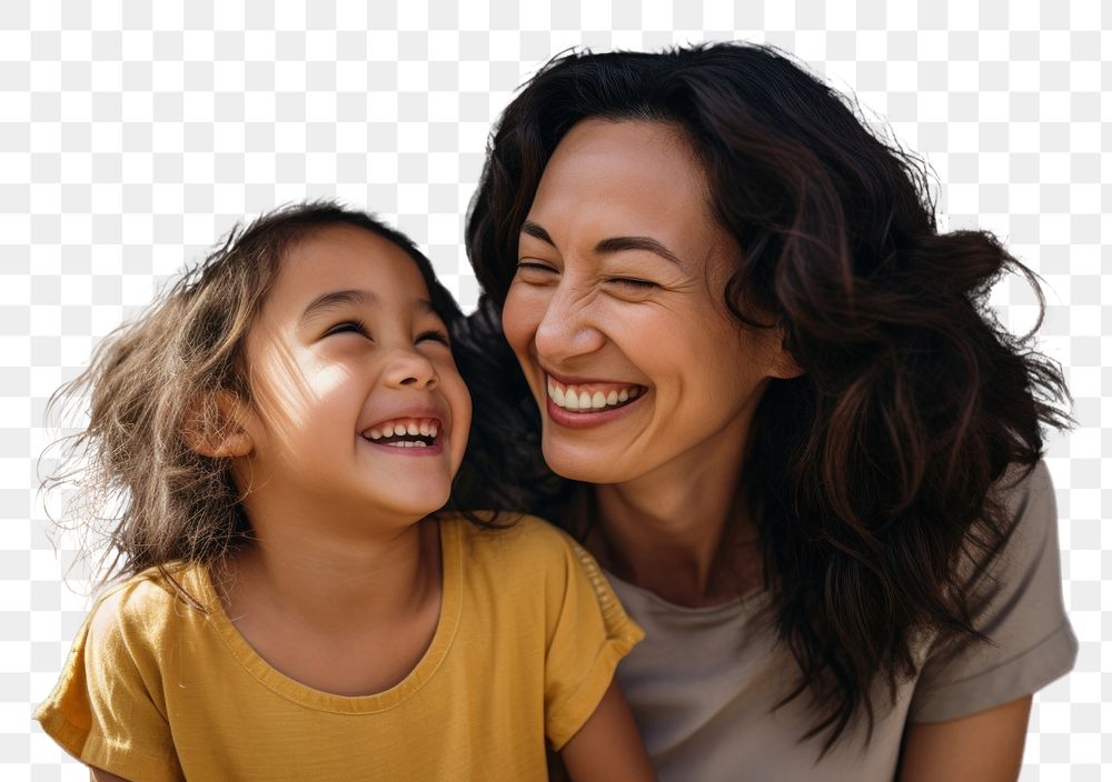 PNG Mother and daughter laughing adult smile. AI generated Image by rawpixel.