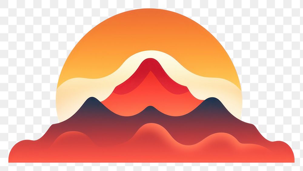 PNG  Mountain and sun volcano nature sky. AI generated Image by rawpixel.
