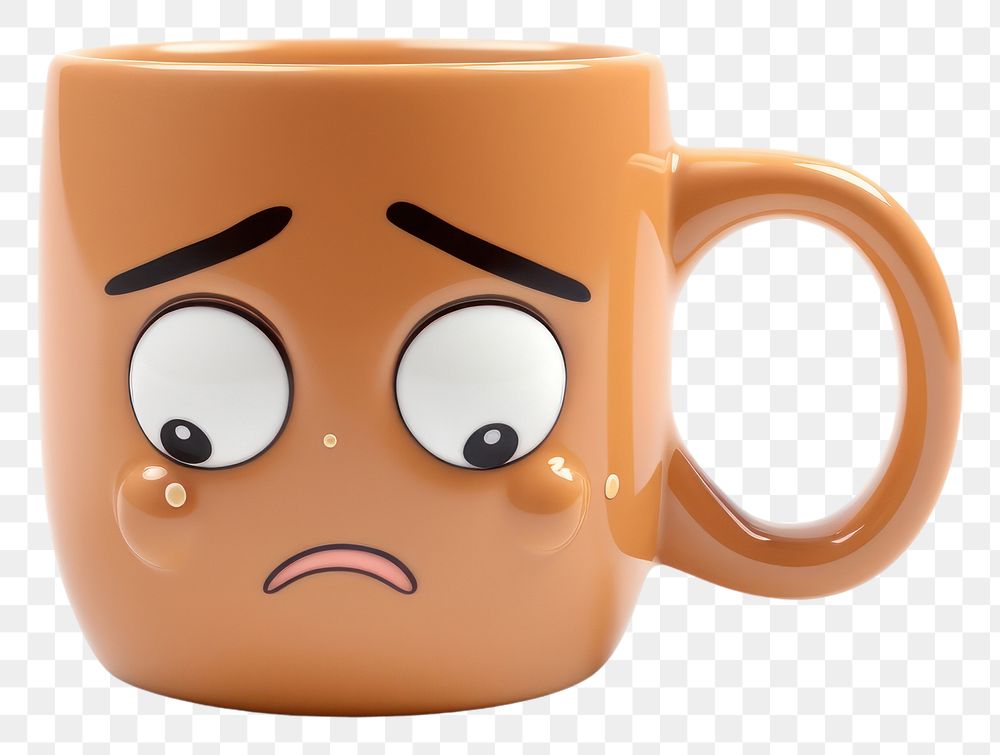 PNG Coffee mug drink face cup. AI generated Image by rawpixel.