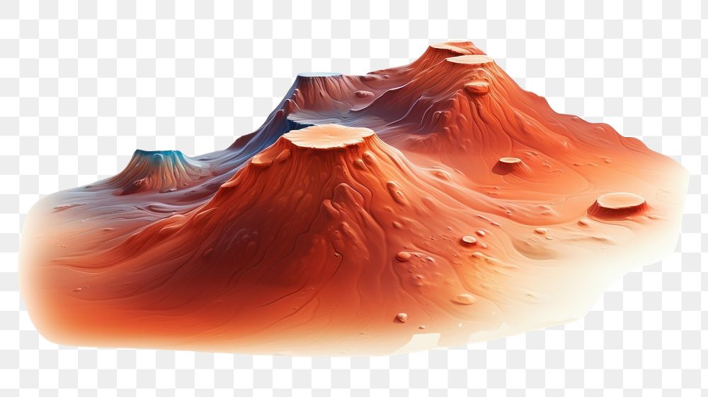 PNG Mars mountain volcano nature. AI generated Image by rawpixel.