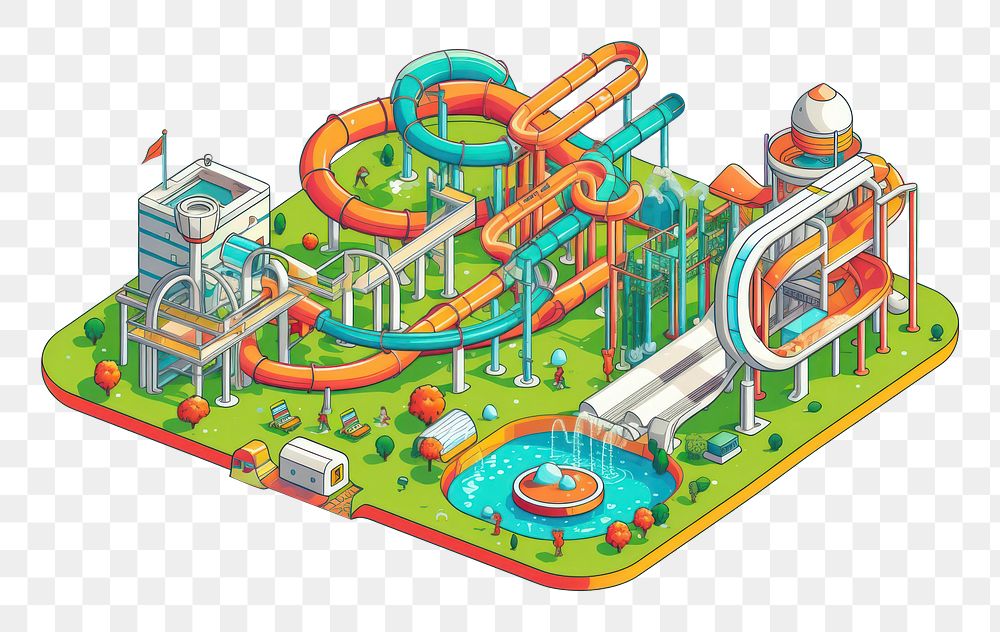 PNG Fun park architecture technology recreation. AI generated Image by rawpixel.