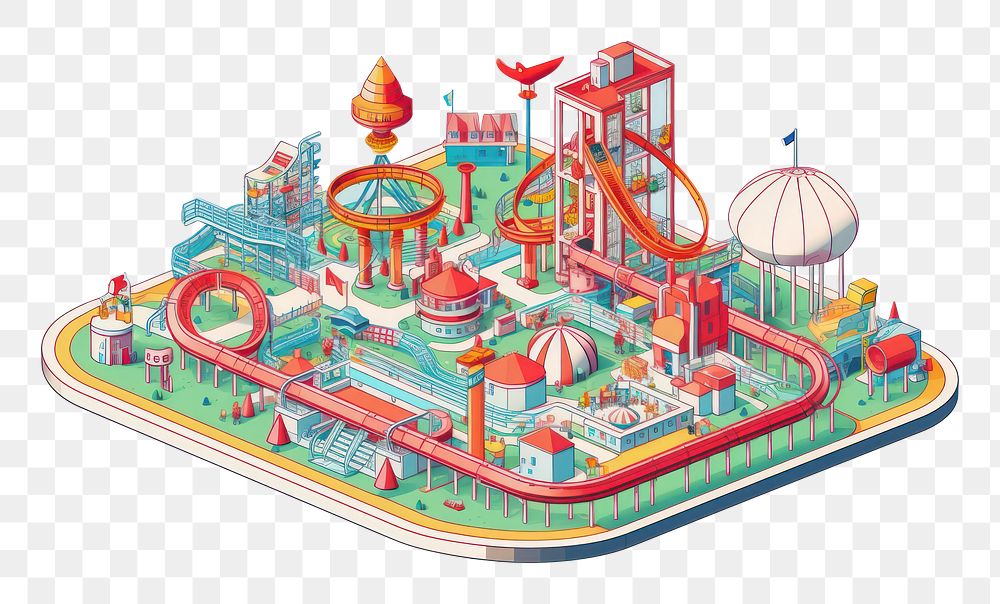 PNG Amusement park fun architecture playground. AI generated Image by rawpixel.