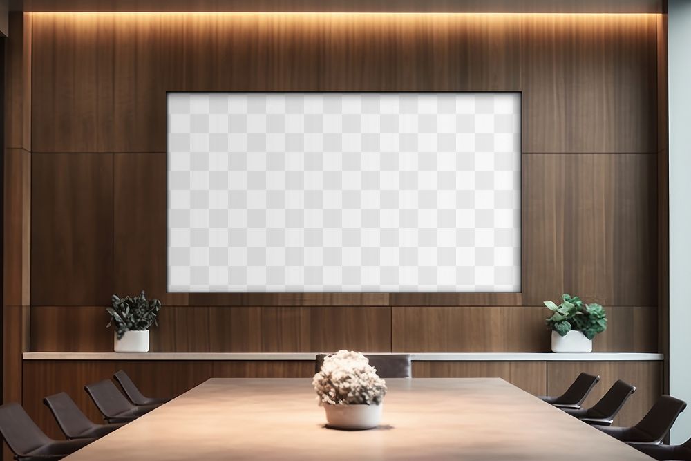 Business meeting TV screen png mockup, transparent design