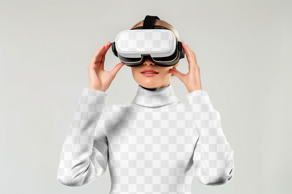 VR glass png mockup, transparent design