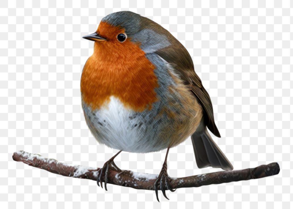 PNG Robin on a branch outdoors animal nature. AI generated Image by rawpixel.