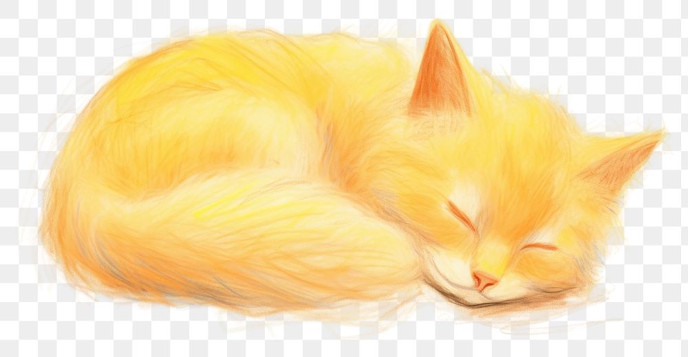 PNG Cat sleeping drawing mammal animal. AI generated Image by rawpixel.
