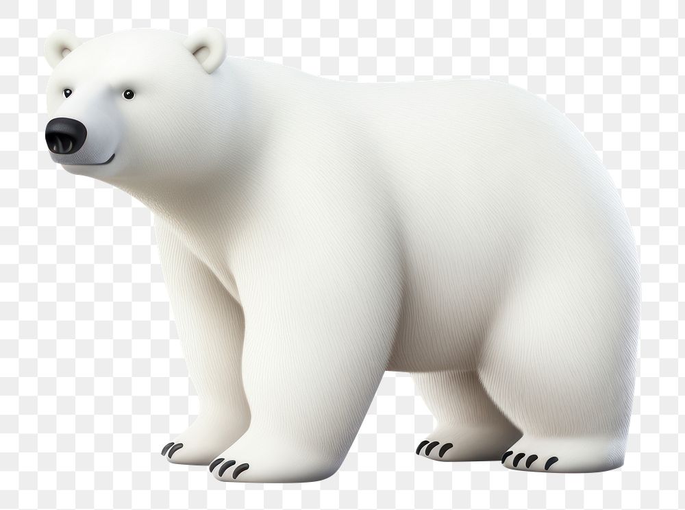 3d character illustration, cartoon of *polar bear*, full body, minimal, clean, isolated on white --ar 3:2