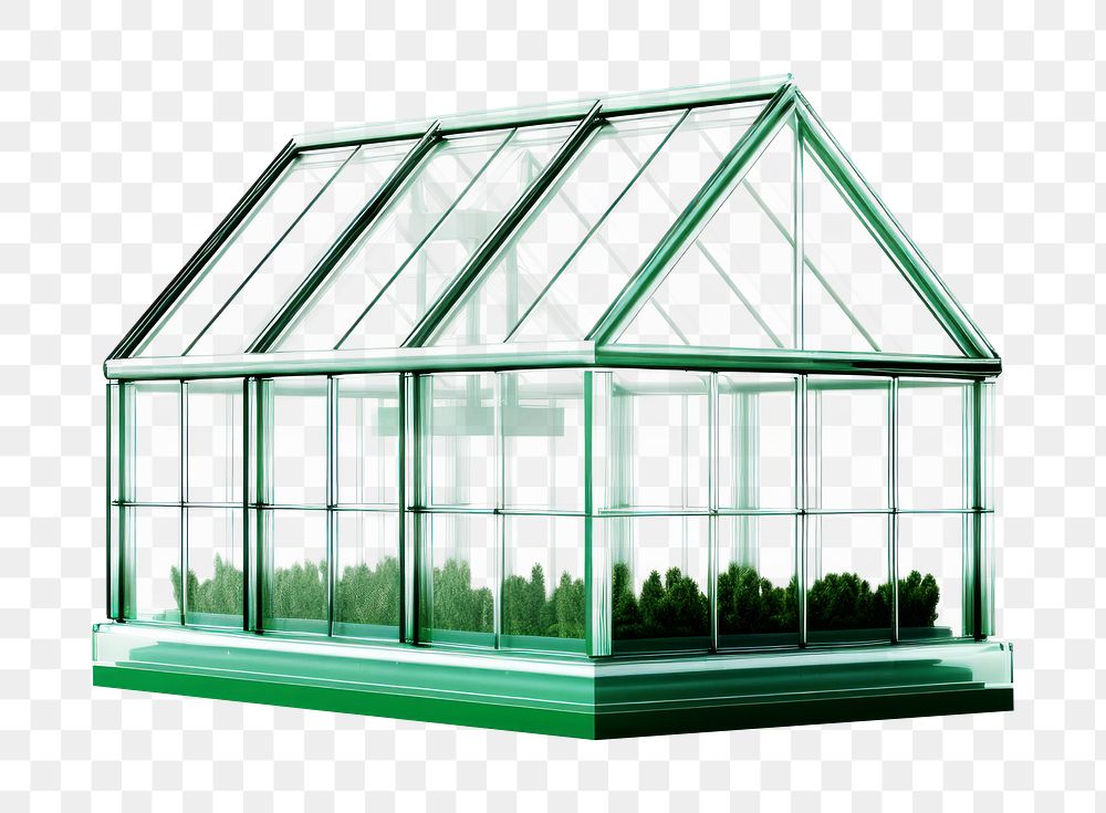 3d render of a *simple greenhouse icon*, isolated on white background --ar 3:2