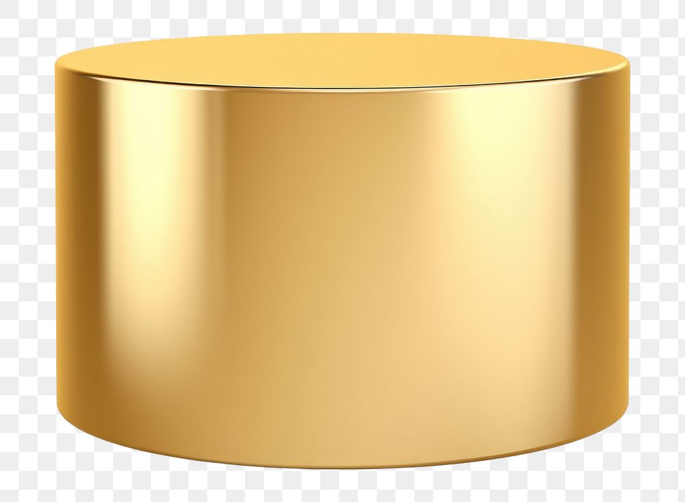 PNG Short cylinder shape gold furniture white background. AI generated Image by rawpixel.