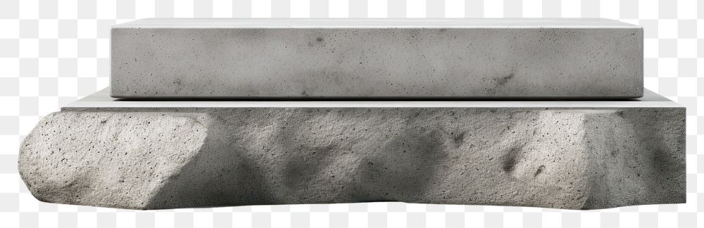 PNG Rock podium concrete white background architecture. AI generated Image by rawpixel.