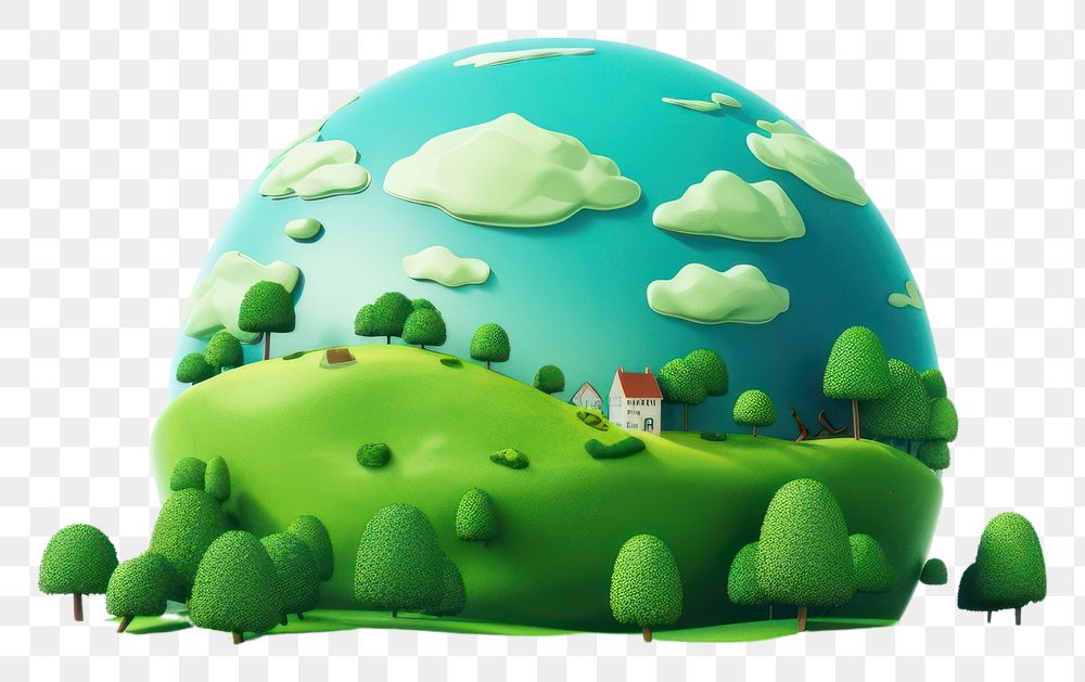 PNG  Green field covered the earth icon landscape outdoors cartoon. AI generated Image by rawpixel.