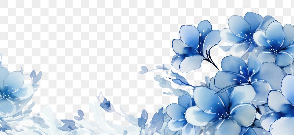 PNG Blue flowers nature pattern plant. AI generated Image by rawpixel.