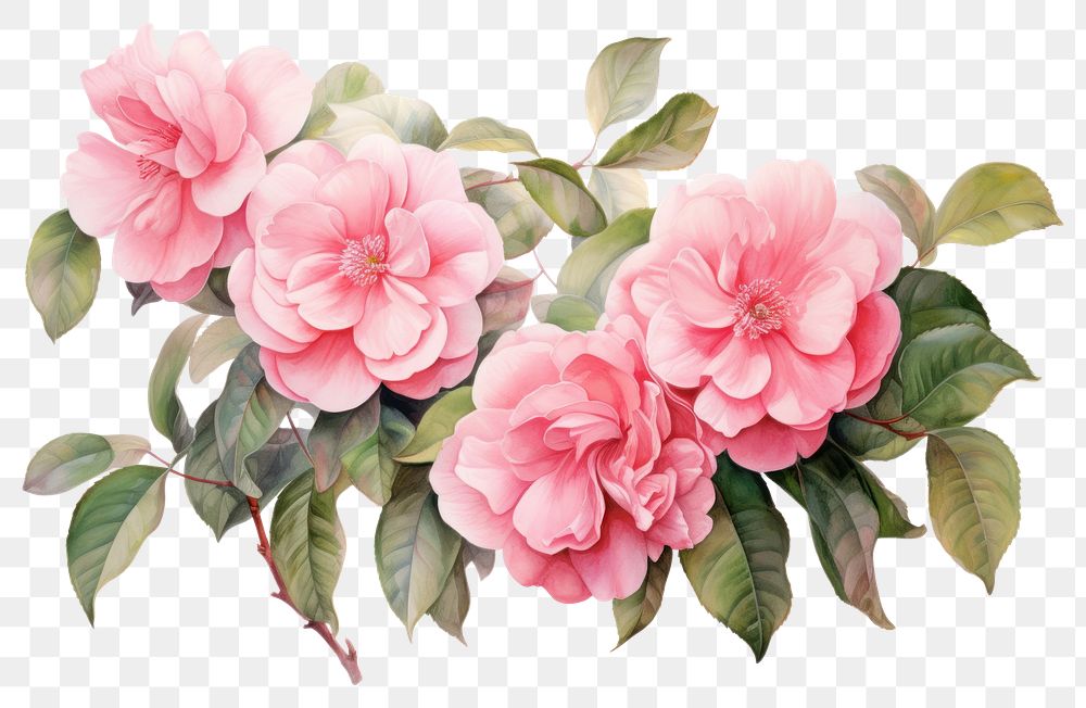PNG Camellia painting flower nature