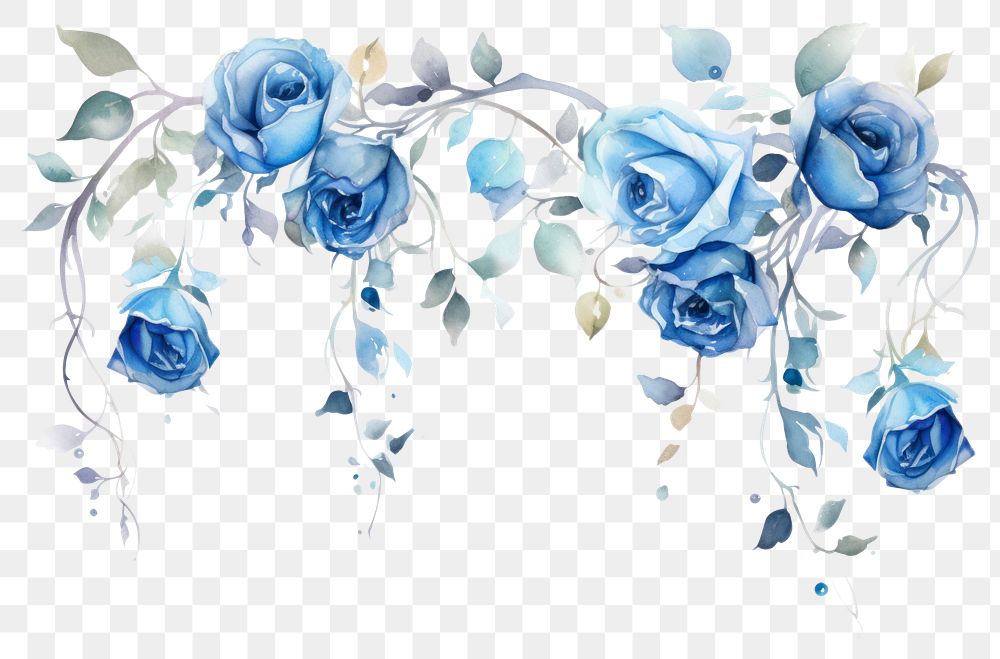 PNG Blue roses pattern flower nature