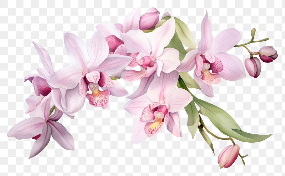 PNG Orchid blossom flower nature. AI generated Image by rawpixel.