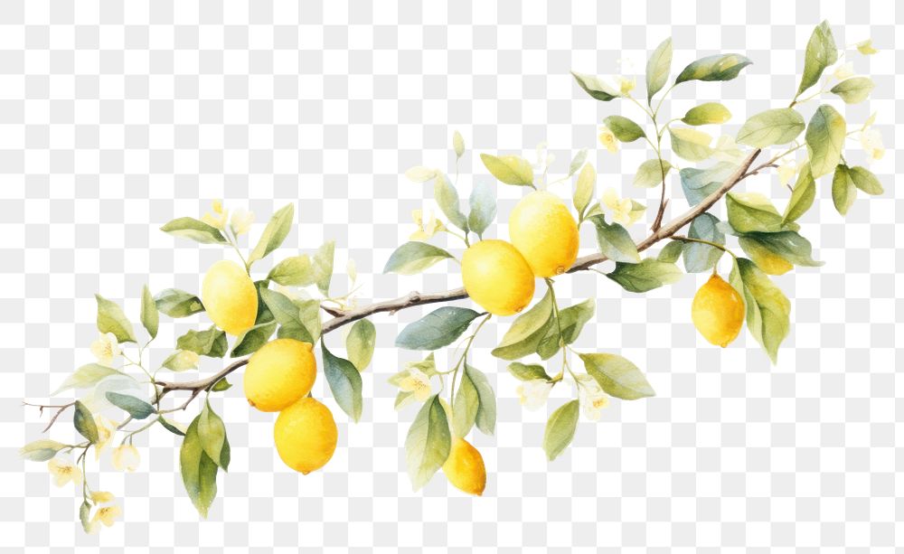 PNG Lemon branch nature plant fruit