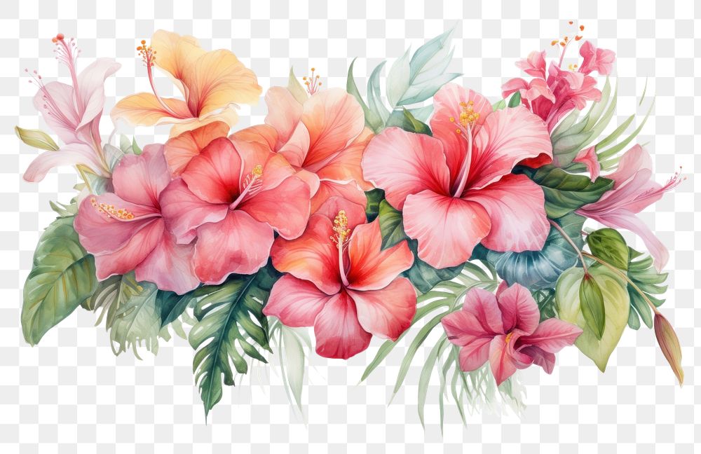 PNG Tropical flowers hibiscus nature plant. AI generated Image by rawpixel.