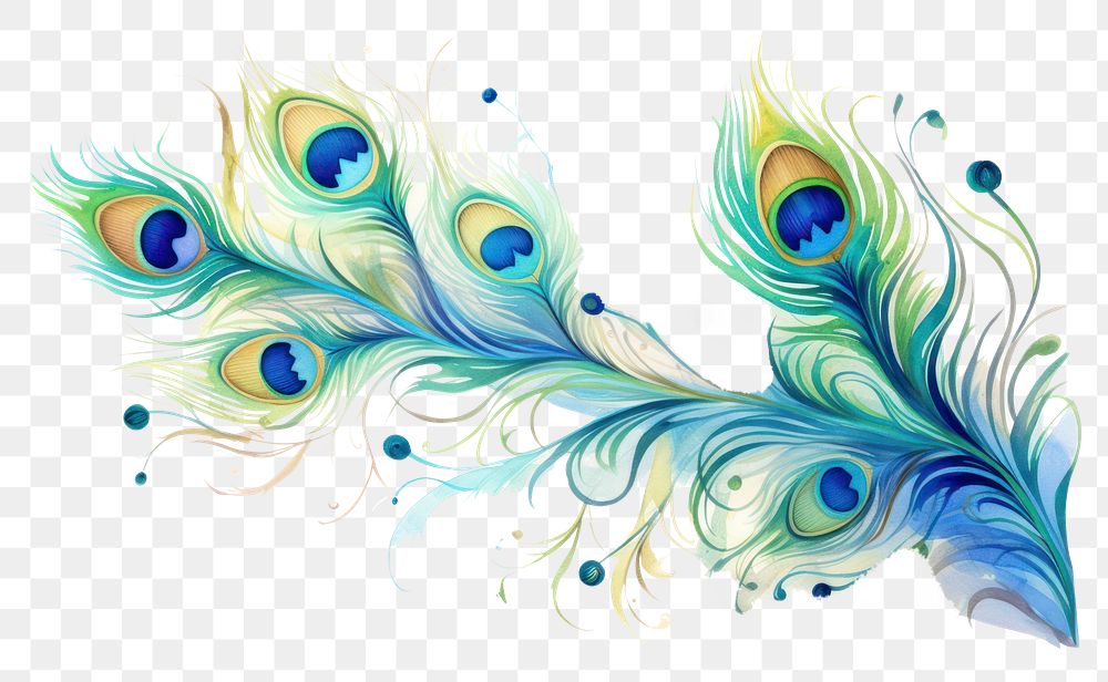 PNG Peacock feathers nature painting pattern. AI generated Image by rawpixel.
