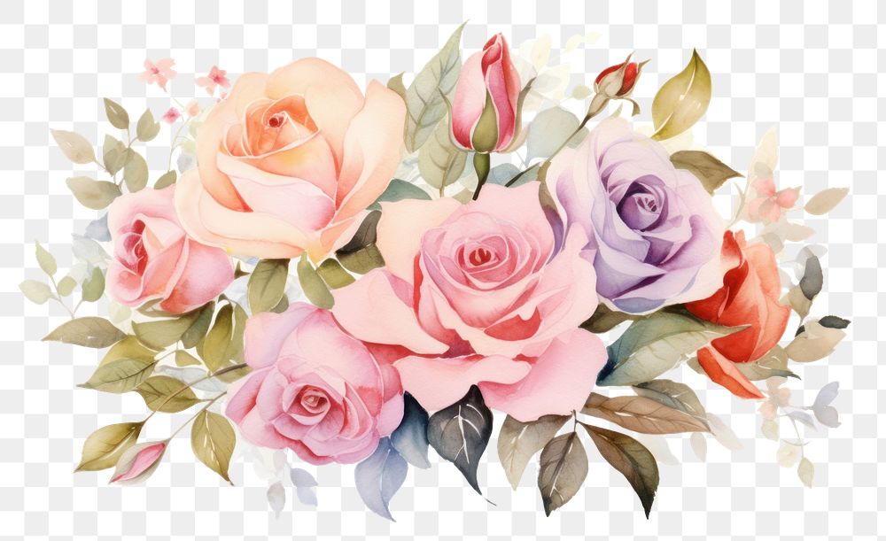PNG Roses painting pattern flower. AI generated Image by rawpixel.