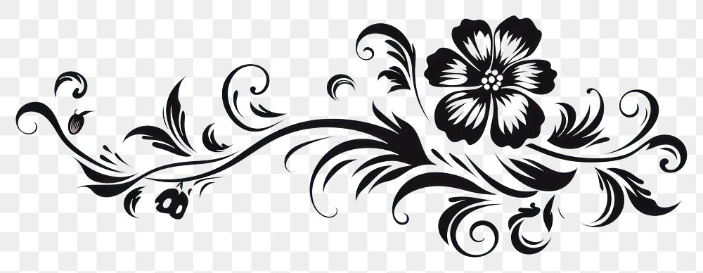 PNG  Flower pattern creativity monochrome. AI generated Image by rawpixel.