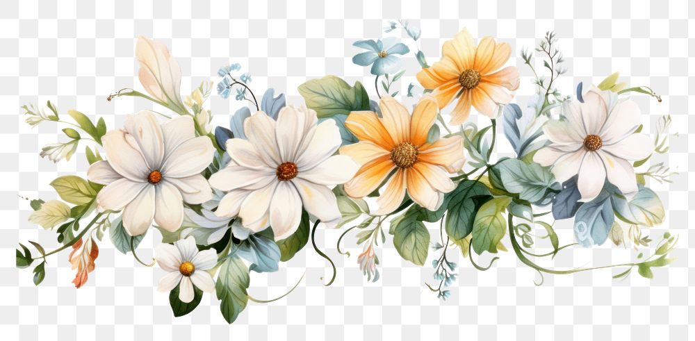 PNG Daisy flowers graphics pattern plant
