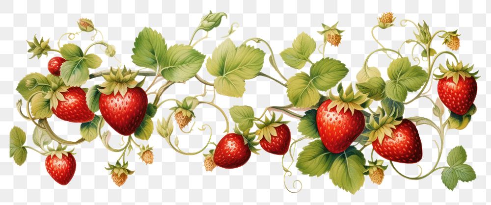 PNG Strawberries strawberry fruit plant. AI generated Image by rawpixel.