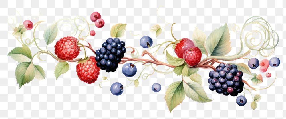 Berries blackberry blueberry raspberry. AI generated Image by rawpixel.