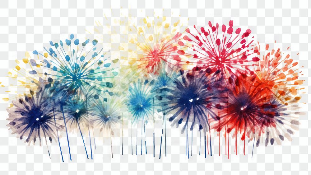 PNG Fireworks plant white background celebration. AI generated Image by rawpixel.