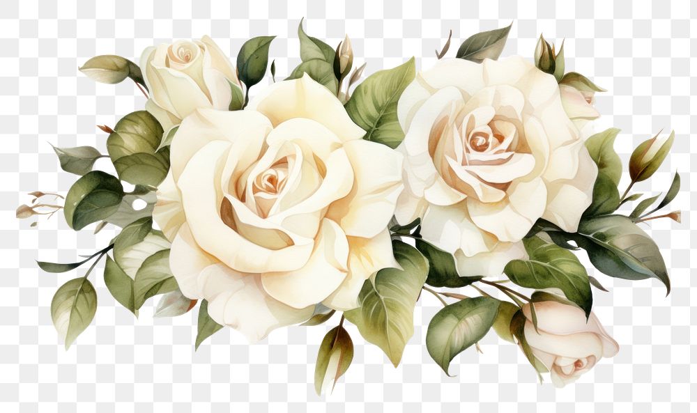 PNG White roses graphics flower plant. AI generated Image by rawpixel.