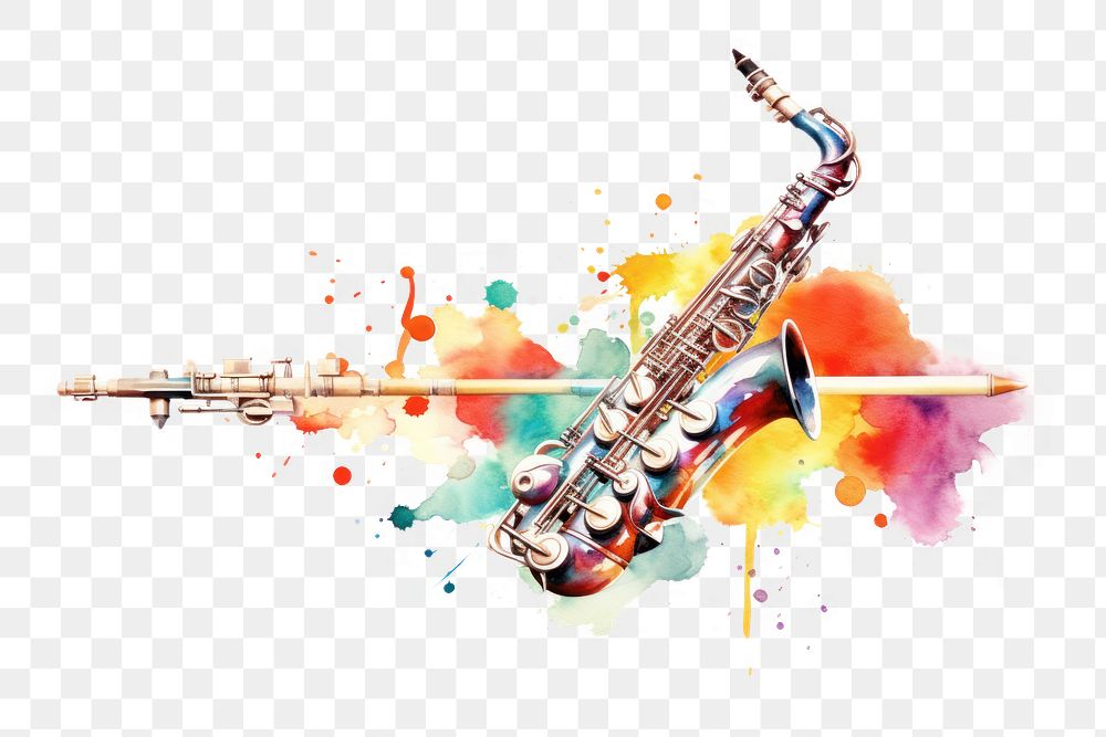 PNG Music note saxophone white background performance. AI generated Image by rawpixel.