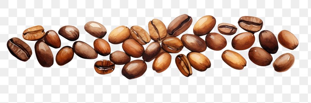 PNG Coffee beans white background freshness abundance. AI generated Image by rawpixel.