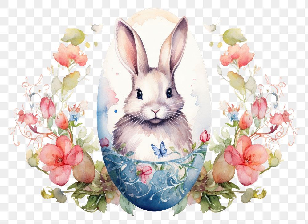 PNG Rabbit and easter egg graphics rodent mammal. AI generated Image by rawpixel.