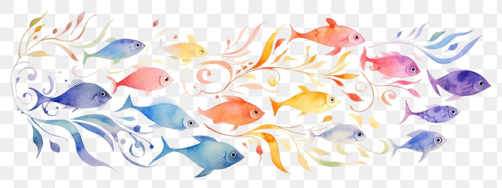 Fishes graphics pattern animal. AI generated Image by rawpixel.