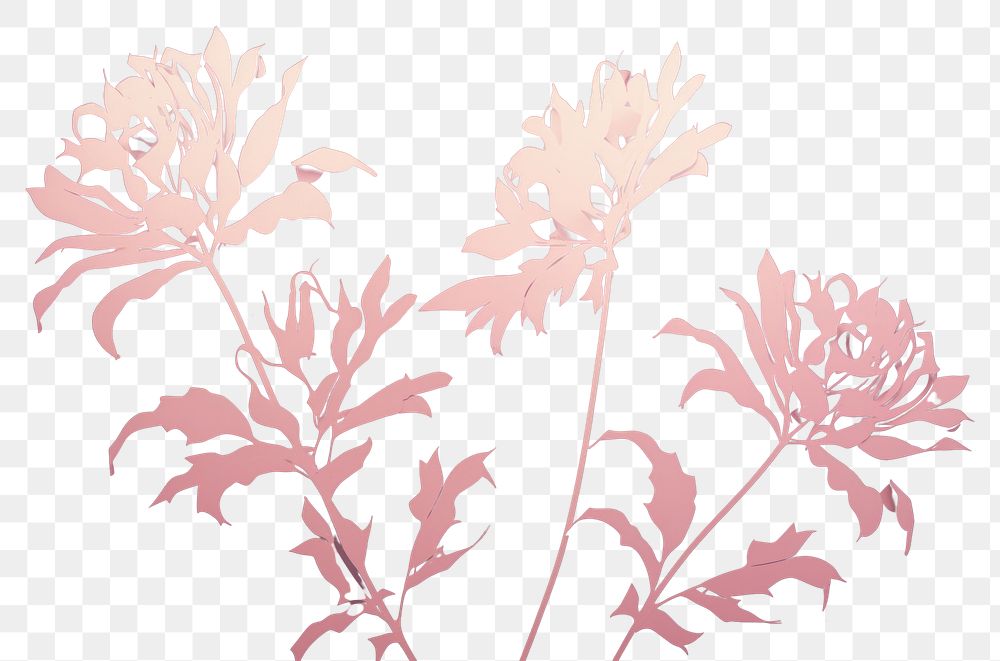 PNG Flower silhouette pattern plant leaf. AI generated Image by rawpixel.