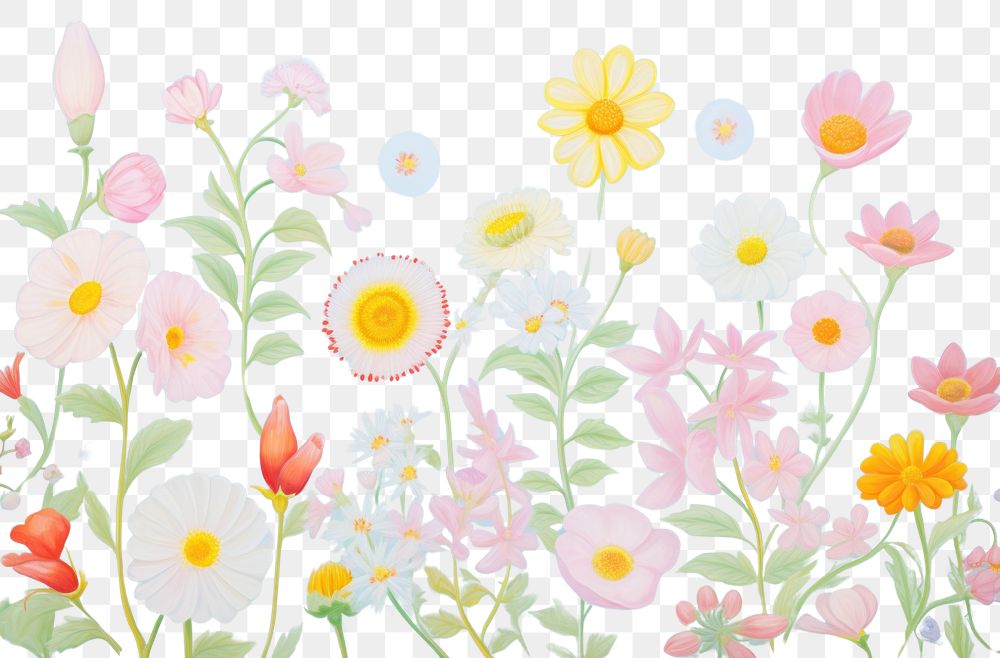PNG Tropocal flowers frame painting backgrounds outdoors. AI generated Image by rawpixel.
