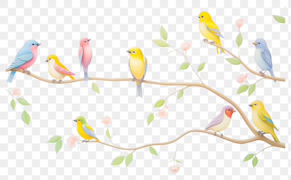 PNG Birds border painting drawing animal. AI generated Image by rawpixel.