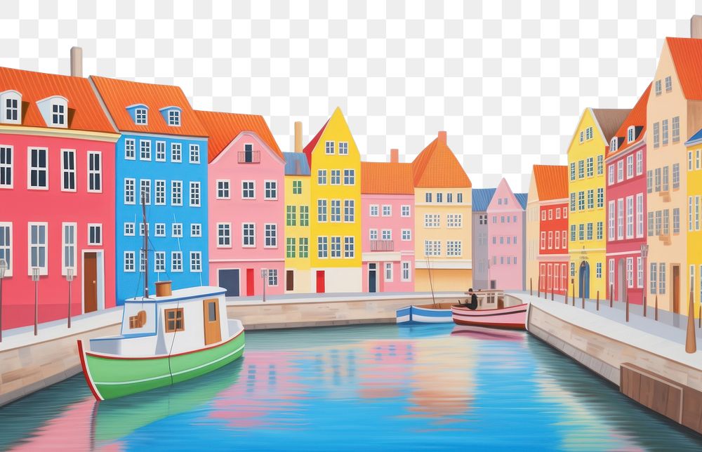PNG  Nyhavn canal architecture waterfront building. AI generated Image by rawpixel.
