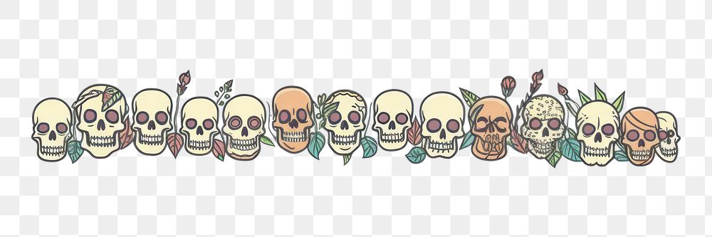 PNG  Skulls drawing white background representation. AI generated Image by rawpixel.